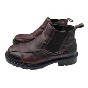 GBX chelsea boots chunky lug smooth brown leather mens 9.5